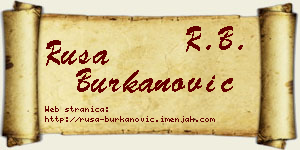 Rusa Burkanović vizit kartica